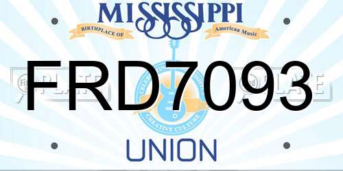 FRD7093 Mississippi License Plate