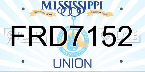 FRD7152 Mississippi License Plate