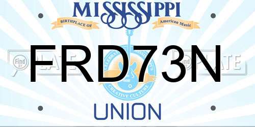 FRD73N Mississippi License Plate
