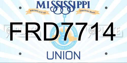 FRD7714 Mississippi License Plate
