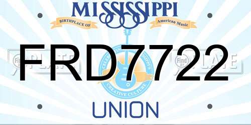 FRD7722 Mississippi License Plate