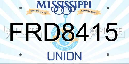 FRD8415 Mississippi License Plate