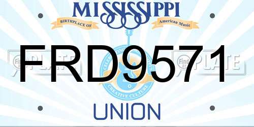 FRD9571 Mississippi License Plate