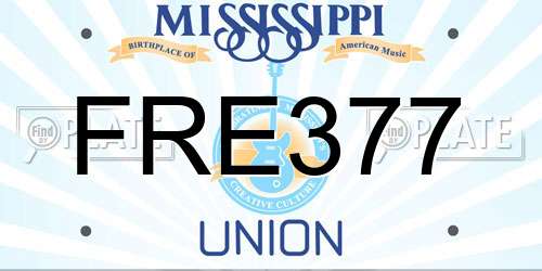 FRE377 Mississippi License Plate