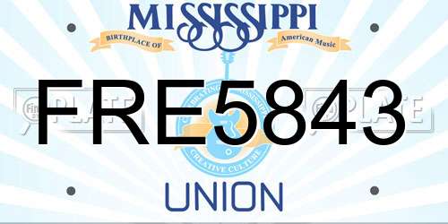 FRE5843 Mississippi License Plate