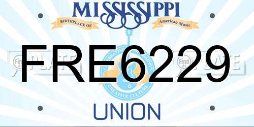 FRE6229 Mississippi License Plate