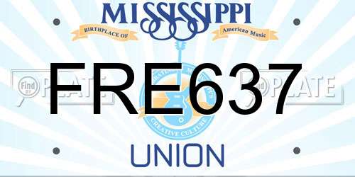 FRE637 Mississippi License Plate