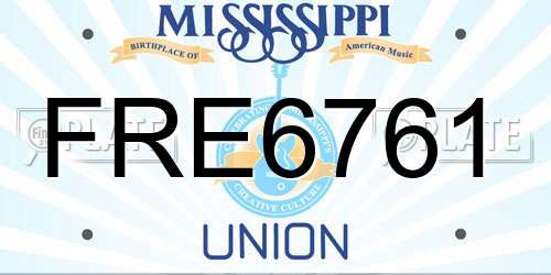 FRE6761 Mississippi License Plate