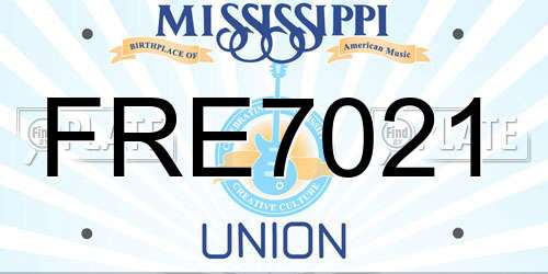 FRE7021 Mississippi License Plate