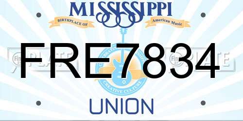 FRE7834 Mississippi License Plate