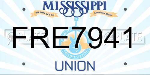FRE7941 Mississippi License Plate