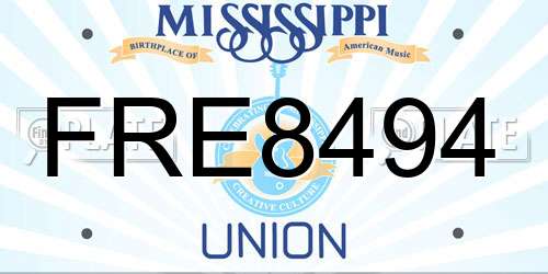 FRE8494 Mississippi License Plate