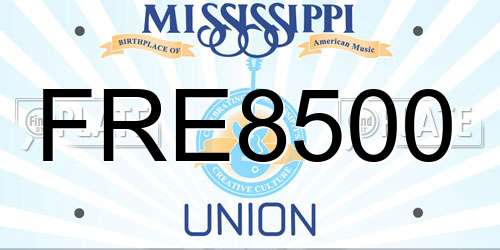FRE8500 Mississippi License Plate