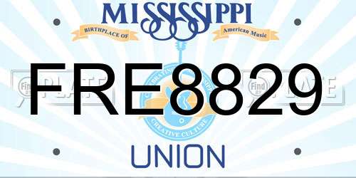 FRE8829 Mississippi License Plate