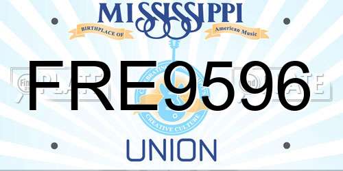 FRE9596 Mississippi License Plate