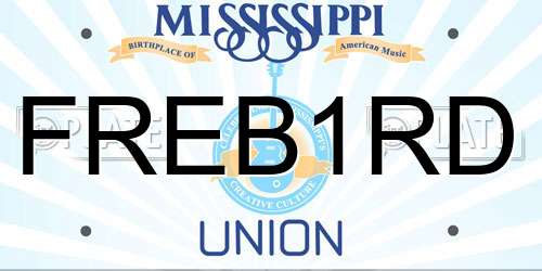 FREB1RD Mississippi License Plate