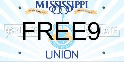FREE9 Mississippi License Plate