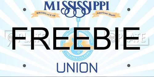 FREEBIE Mississippi License Plate