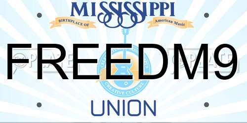 FREEDM9 Mississippi License Plate