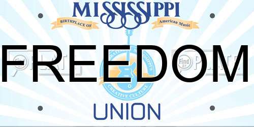 FREEDOM Mississippi License Plate