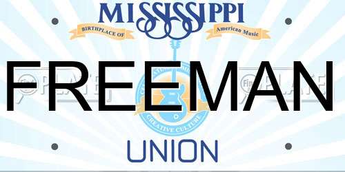 FREEMAN Mississippi License Plate