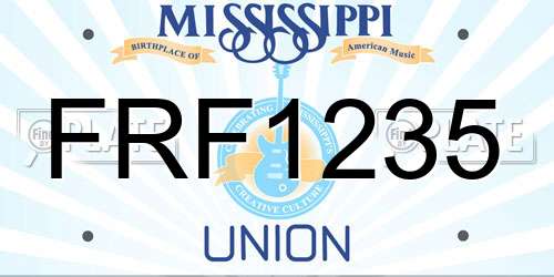 FRF1235 Mississippi License Plate