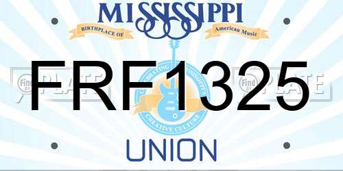 FRF1325 Mississippi License Plate