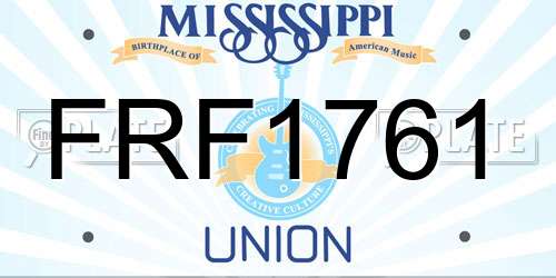 FRF1761 Mississippi License Plate