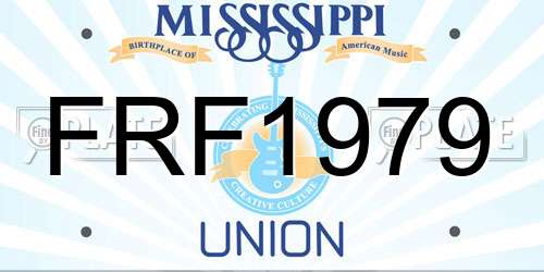 FRF1979 Mississippi License Plate