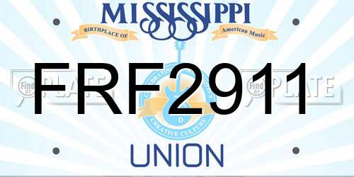 FRF2911 Mississippi License Plate