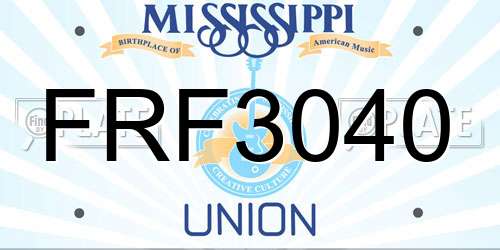 FRF3040 Mississippi License Plate