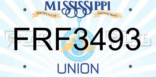 FRF3493 Mississippi License Plate