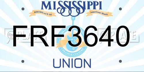 FRF3640 Mississippi License Plate