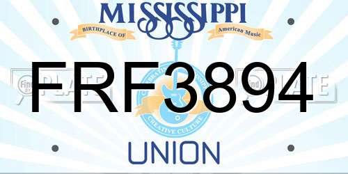 FRF3894 Mississippi License Plate