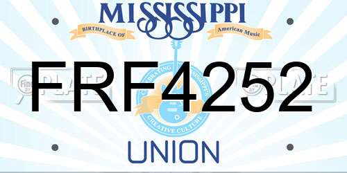 FRF4252 Mississippi License Plate