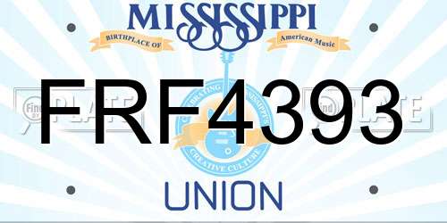 FRF4393 Mississippi License Plate