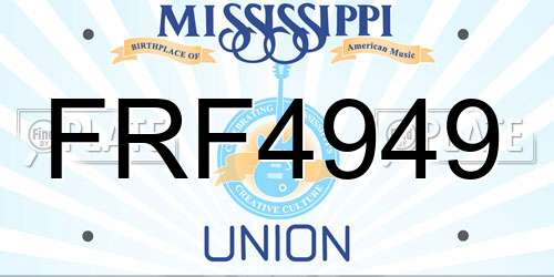 FRF4949 Mississippi License Plate