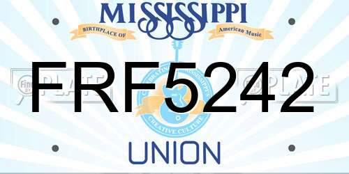 FRF5242 Mississippi License Plate