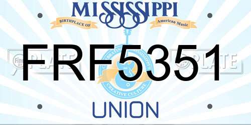 FRF5351 Mississippi License Plate