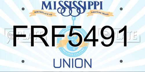 FRF5491 Mississippi License Plate