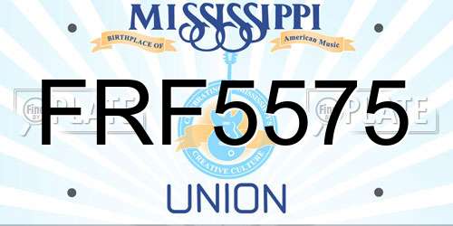 FRF5575 Mississippi License Plate
