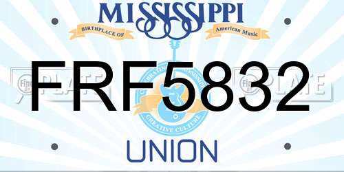 FRF5832 Mississippi License Plate