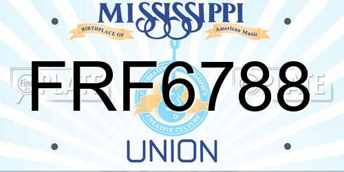 FRF6788 Mississippi License Plate