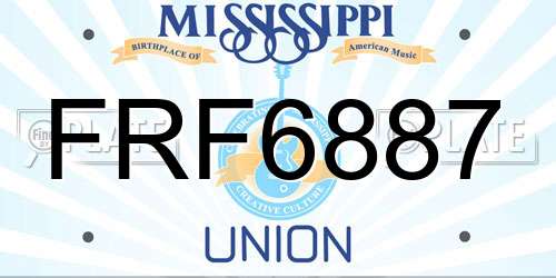 FRF6887 Mississippi License Plate