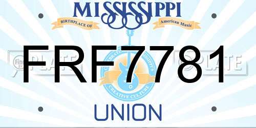 FRF7781 Mississippi License Plate