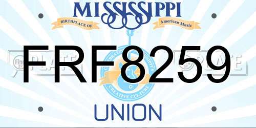 FRF8259 Mississippi License Plate