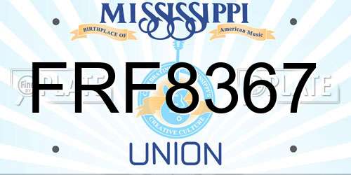 FRF8367 Mississippi License Plate