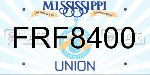 FRF8400 Mississippi License Plate