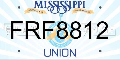 FRF8812 Mississippi License Plate