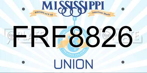 FRF8826 Mississippi License Plate